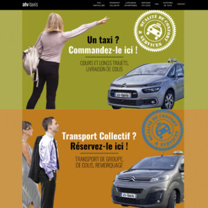 ATV-Taxis création site web design direction artistique rédaction hébergement Wordpress html GSN-Communication